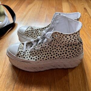 converse platform all star 2x polka dot high tops, super comfy and cute